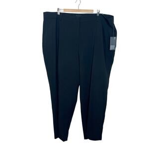 Jones & Co Wide Leg Mid Rise Dress Pants Black Womens Size 24W Crepe Career